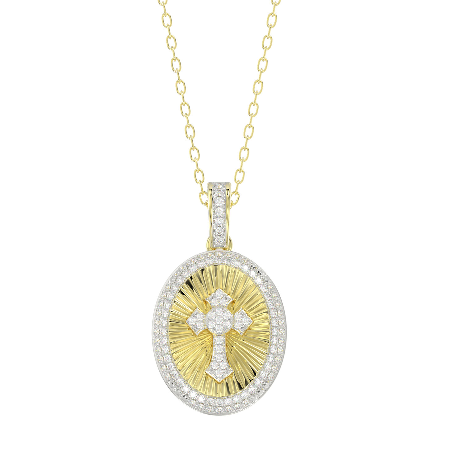 18315681_341049Y-4944043.jpg LADIES PENDANT WITH CHAIN 0.20CT ROUND DIAMOND 10K YELLOW GOLD - Image 1