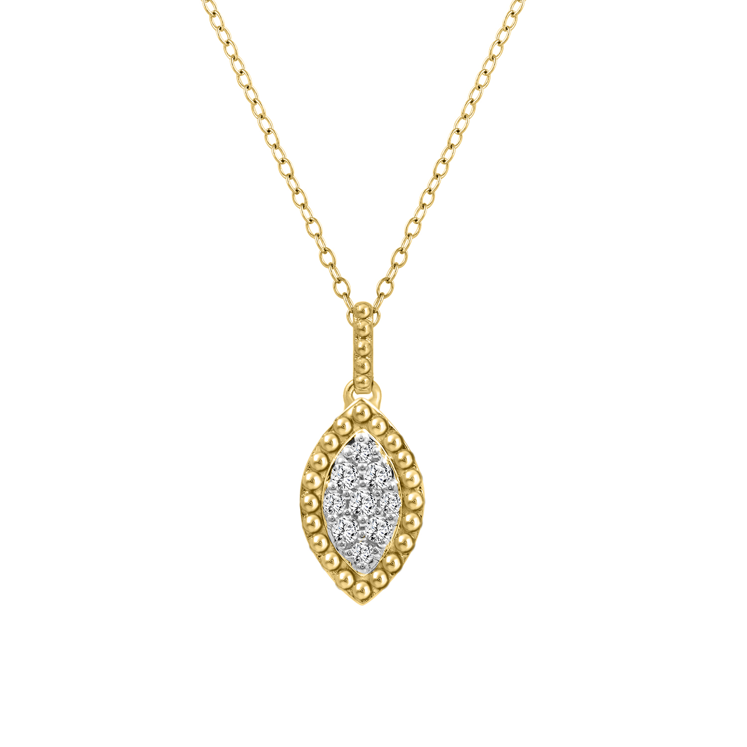 18315843_328831Y-4944647.jpg LADIES PENDANT 0.10CT ROUND DIAMOND 14K YELLOW GOLD - Image 1