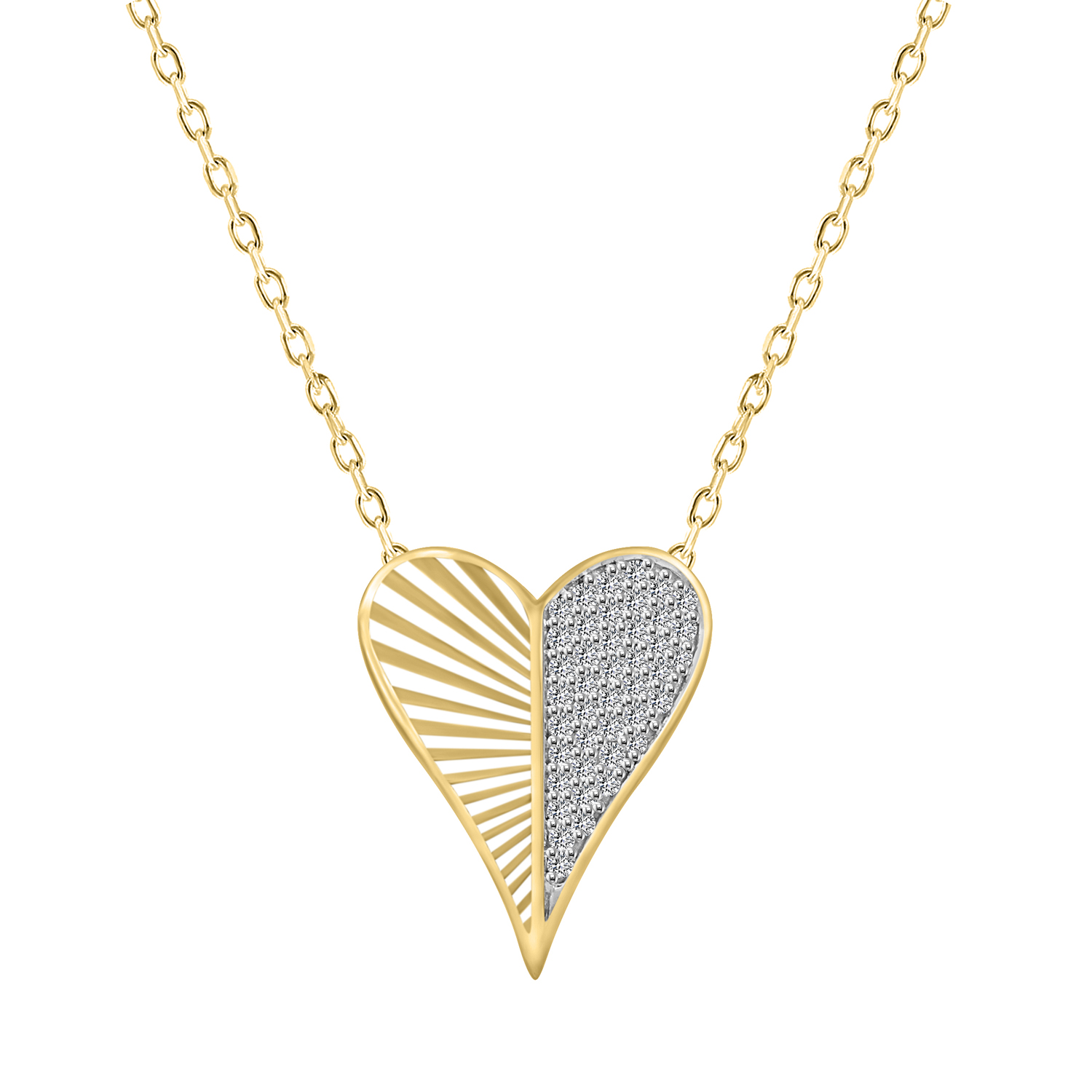 18315931_344811Y-4944699.jpg LADIES PENDANT WITH CHAIN 0.15CT ROUND DIAMOND 10K YELLOW GOLD - Image 1