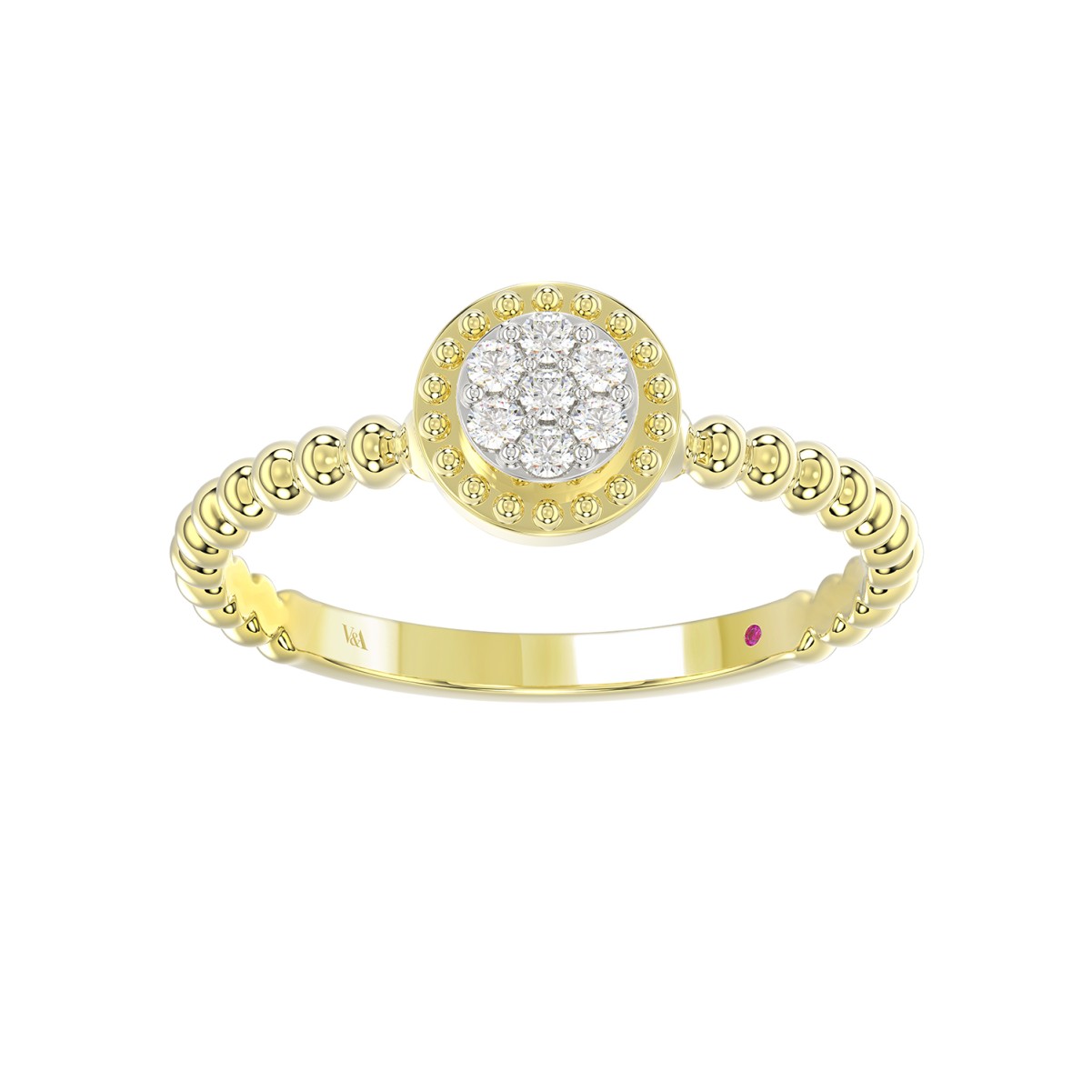 18316342_VA23830Y-10K-1201x1201.jpg 10K YELLOW GOLD 1/10CT ROUND DIAMOND LADIES RING (RUBY DIAMOND) - Image 1