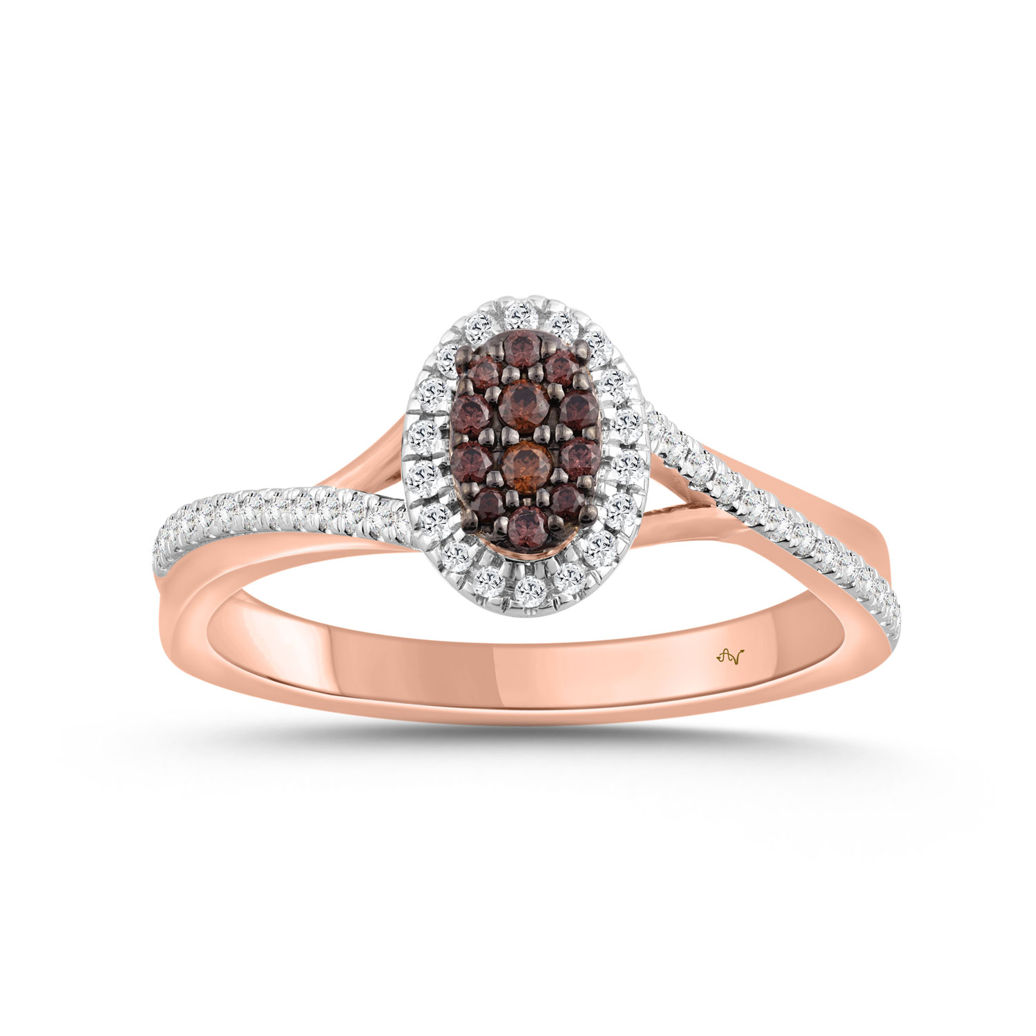 18316395_352338R-4961178.jpg LADIES RING 0.25CT ROUND/DARK BROWN DIAMOND 10K ROSE GOLD - Image 1
