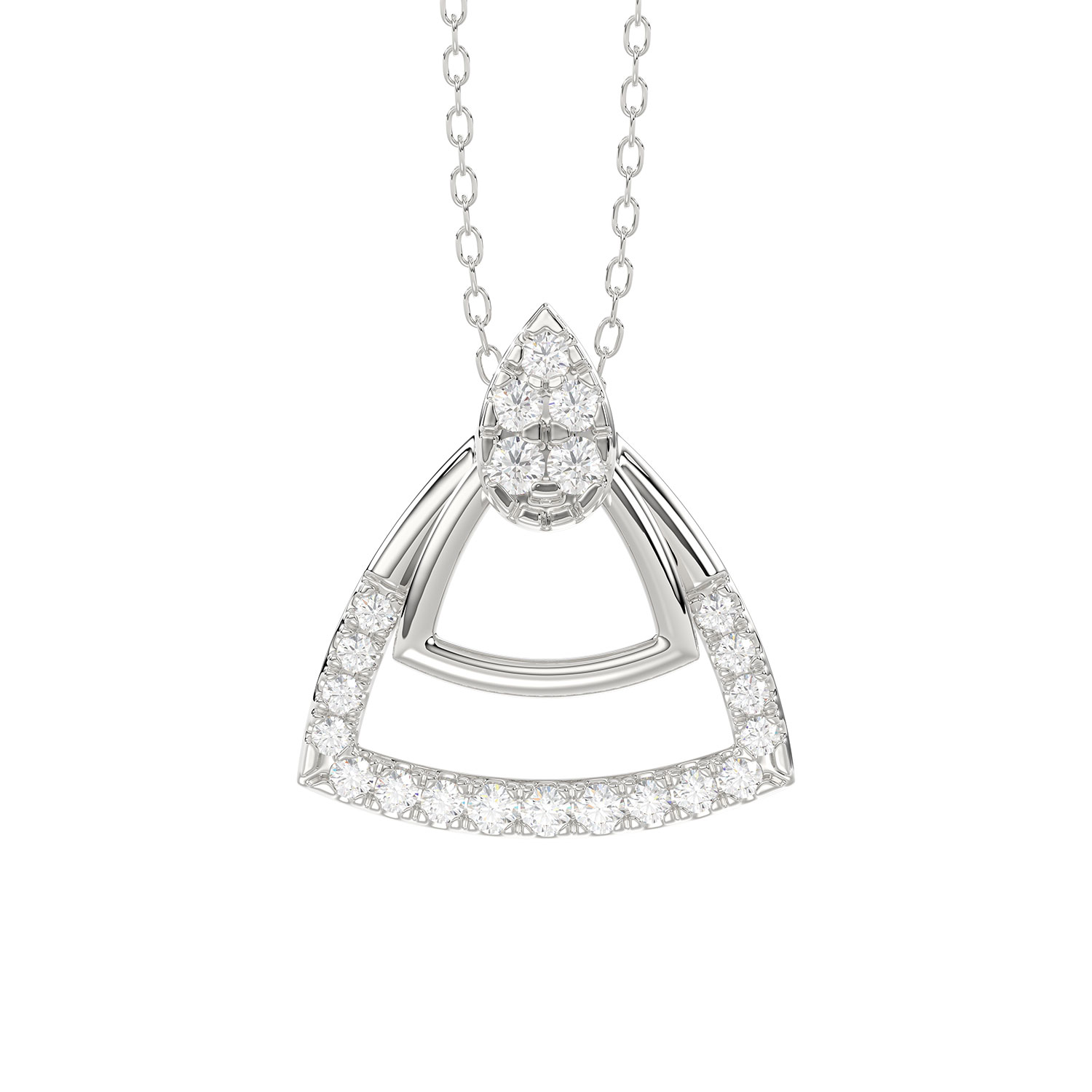 18316540_338475W-4946112.jpg LADIES PENDANT WITH CHAIN 0.13CT ROUND DIAMOND 14K WHITE GOLD - Image 1