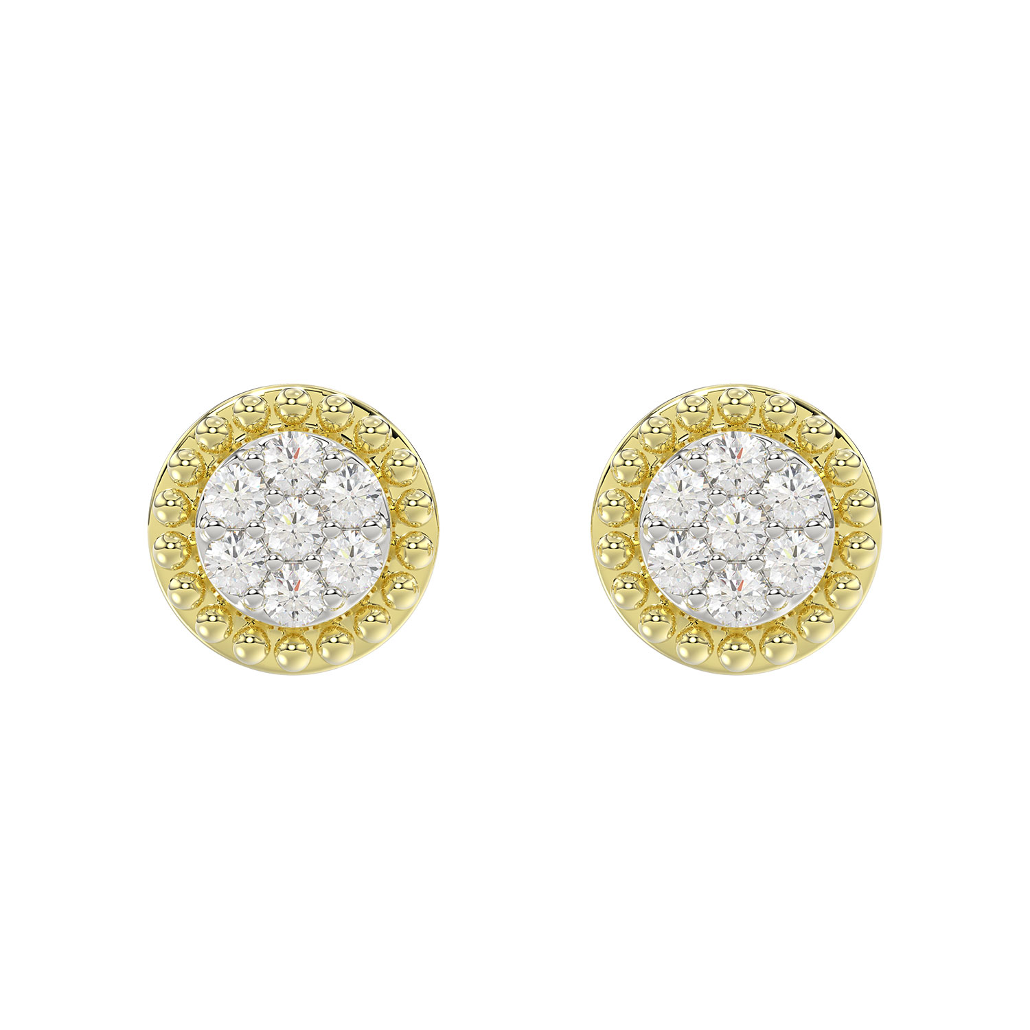 18316698_328849Y-4946108.jpg LADIES EARRINGS 0.20CT ROUND DIAMOND 14K YELLOW GOLD - Image 1