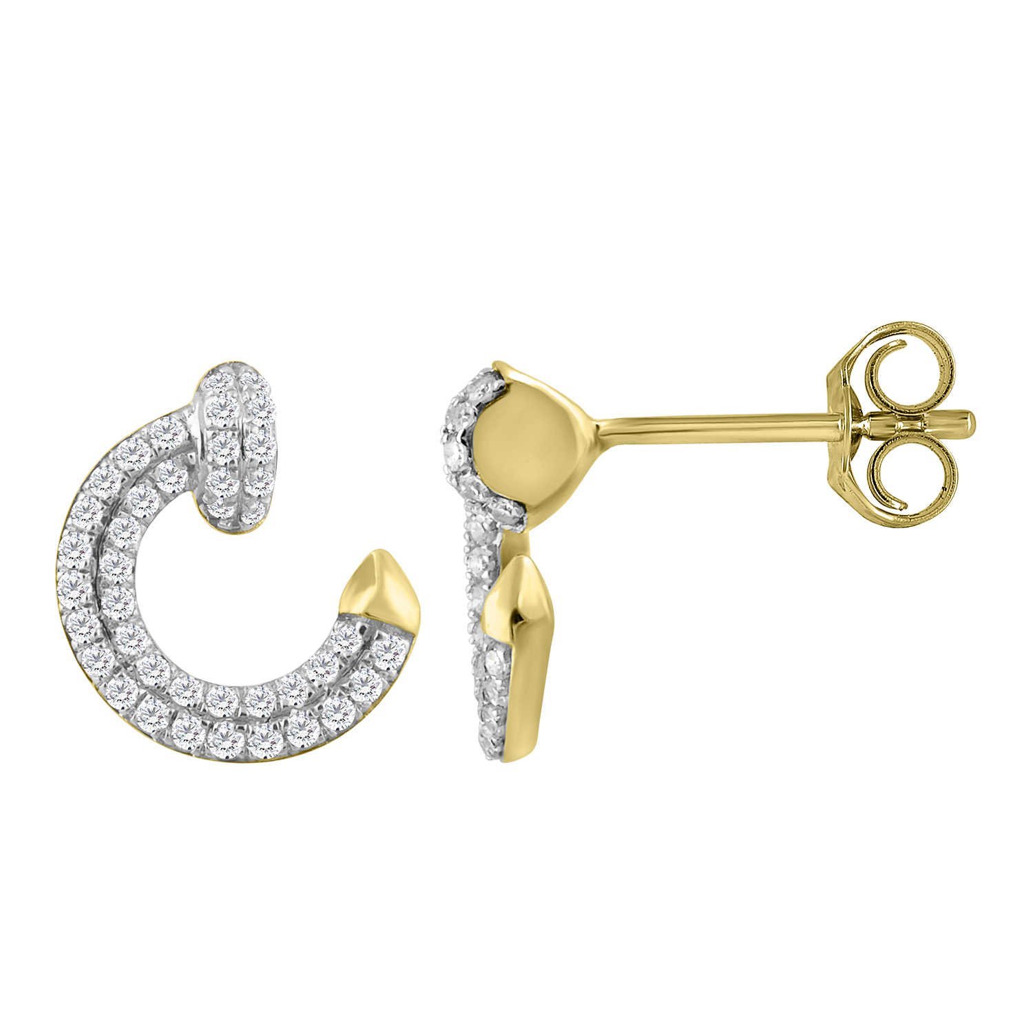 18316729_356490Y-5006910.jpg LADIES EARRINGS 0.30CT ROUND DIAMOND 10K YELLOW GOLD - Image 1