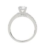 14K WHITE GOLD 1/2CT ROUND/BAGUETTE DIAMOND LADIES RING(CENTER STONE MOUNT ROUND DIAMOND 1CT) - Image 4