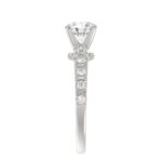14K WHITE GOLD 1/2CT ROUND/BAGUETTE DIAMOND LADIES RING(CENTER STONE MOUNT ROUND DIAMOND 1CT) - Image 5