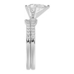 14K WHITE GOLD 1/2CT ROUND/BAGUETTE DIAMOND LADIES SEMI MOUNT BRIDAL SET(CENTER STONE MOUNT PEAR DIAMOND 1CT) - Image 6