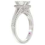 14K WHITE GOLD 1/2CT ROUND/EMERALD DIAMOND LADIES SEMI MOUNT BRIDAL SET(CENTER STONE MOUNT EMERALD DIAMOND 1CT) - Image 3