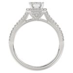 14K WHITE GOLD 1/2CT ROUND/EMERALD DIAMOND LADIES SEMI MOUNT BRIDAL SET(CENTER STONE MOUNT EMERALD DIAMOND 1CT) - Image 5