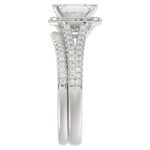 14K WHITE GOLD 1/2CT ROUND/EMERALD DIAMOND LADIES SEMI MOUNT BRIDAL SET(CENTER STONE MOUNT EMERALD DIAMOND 1CT) - Image 6