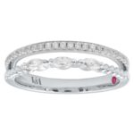 14K WHITE GOLD 1/3CT ROUND/MARQUISE DIAMOND LADIES BAND