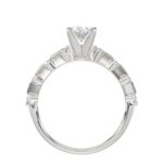 14K WHITE GOLD 1/4CT ROUND DIAMOND LADIES SEMI MOUNT RING (CENTER STONE OVAL DIAMOND 1CT) - Image 5