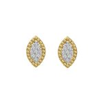 10K Yellow Gold 0.20CT Diamond Halo Fashion Earrings Round Diamond Women�S Earrings