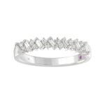 14K WHITE GOLD 1/4CT ROUND/BAGUETTE DIAMOND LADIES FASHION BAND