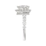 14K WHITE GOLD 1CT ROUND/PEAR DIAMOND LADIES SEMI MOUNT RING(CENTER STONE MOUNT PEAR DIAMOND 1CT) - Image 5