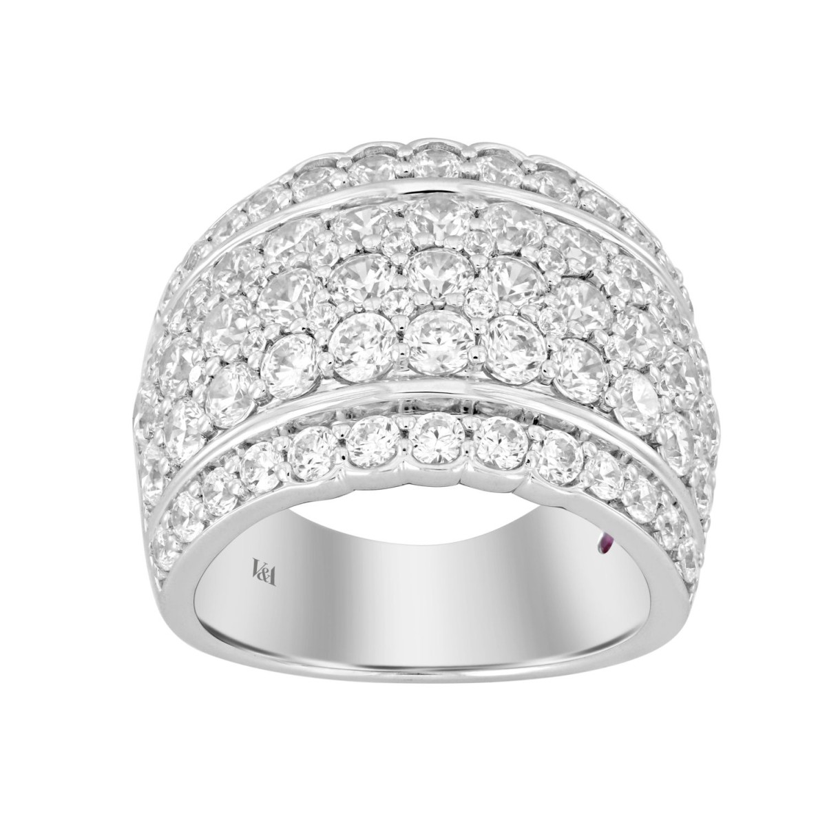 18317636_VA16792W-14K-1201x1201.jpg 14K WHITE GOLD 4CT ROUND DIAMOND LADIES RING - Image 1
