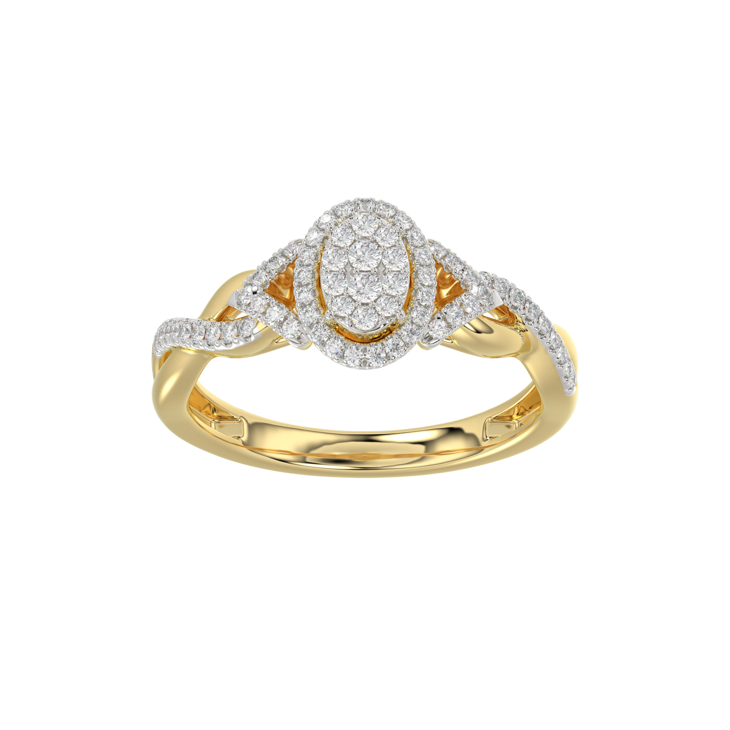 18317763_352366Y-4975621.jpg LADIES RING 0.25CT ROUND DIAMOND 10K YELLOW GOLD - Image 1