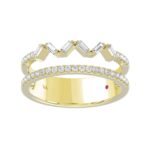 14K YELLOW GOLD 1/3CT ROUND/BAGUETTE DIAMOND LADIES BAND