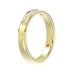 14K YELLOW GOLD 1/6CT ROUND DIAMOND LADIES BAND - Image 2