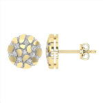 Ladies Nugget-Fashion Earrings 0.15Ct Round Diamond 10K Yellow Gold � Elegant Women�S Fashion Jewelry Gift