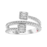 18K WHITE  GOLD 1/2CT ROUND/BAGUETTE DIAMOND LADIES FASHION RING