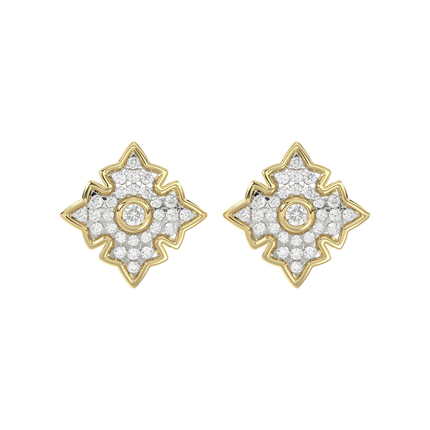 18318143_358472Y-5012501.jpg LADIES EARRING 0.25CT ROUND DIAMOND 10K YELLOW GOLD - Image 1
