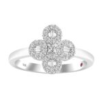 18K WHITE  GOLD 1/4CT ROUND/BAGUETTE DIAMOND LADIES FASHION RING