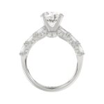18K WHITE GOLD 1 1/2CT ROUND/EMERALD DIAMOND LADIES RING(CENTER STONE MOUNT ROUND DIAMOND 2CT) - Image 5