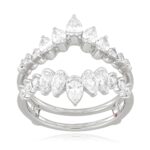 18K WHITE GOLD 1 1/2CT ROUND/PEAR DIAMOND LADIES WRAP RING