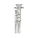 18K WHITE GOLD 1 1/2CT ROUND/PRINCESS DIAMOND LADIES BRIDAL SET(CENTER STONE PRINCESS DIAMOND 3/4CT) - Image 6