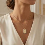 LADIES PENDANT 0.20CT ROUND DIAMOND 10K YELLOW GOLD - Image 5