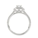 18K WHITE GOLD 1 1/4CT ROUND/EMERALD DIAMOND LADIES RING(CENTER STONE EMERALD DIAMOND 3/4CT) - Image 3