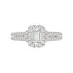 18K WHITE GOLD 1 1/4CT ROUND/EMERALD DIAMOND LADIES RING(CENTER STONE EMERALD DIAMOND 3/4CT) - Image 5