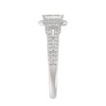 18K WHITE GOLD 1 1/4CT ROUND/EMERALD DIAMOND LADIES RING(CENTER STONE EMERALD DIAMOND 3/4CT) - Image 6