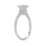 18K WHITE GOLD 1 1/4CT ROUND/OVAL DIAMOND LADIES RING(CENTER STONE OVAL DIAMOND 3/4CT) - Image 2