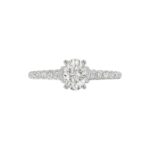 18K WHITE GOLD 1 1/4CT ROUND/OVAL DIAMOND LADIES RING(CENTER STONE OVAL DIAMOND 3/4CT) - Image 6