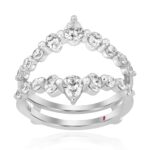 18K WHITE GOLD 1 1/4CT ROUND/OVAL/PEAR DIAMOND LADIES WRAP RING