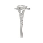 18K WHITE GOLD 1 1/4CT ROUND/PEAR DIAMOND LADIES RING(CENTER STONE PEAR DIAMOND 3/4CT) - Image 5