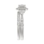 18K WHITE GOLD 1 5/8CT ROUND/PRINCESS DIAMOND LADIES RING(CENTER STONE PRINCESS DIAMOND 1/2CT) - Image 3
