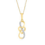 ELEGANCE�10K YELLOW GOLD 0.10CT ROUND DIAMOND LADIES FASHION PENDANT WITH CHAIN
