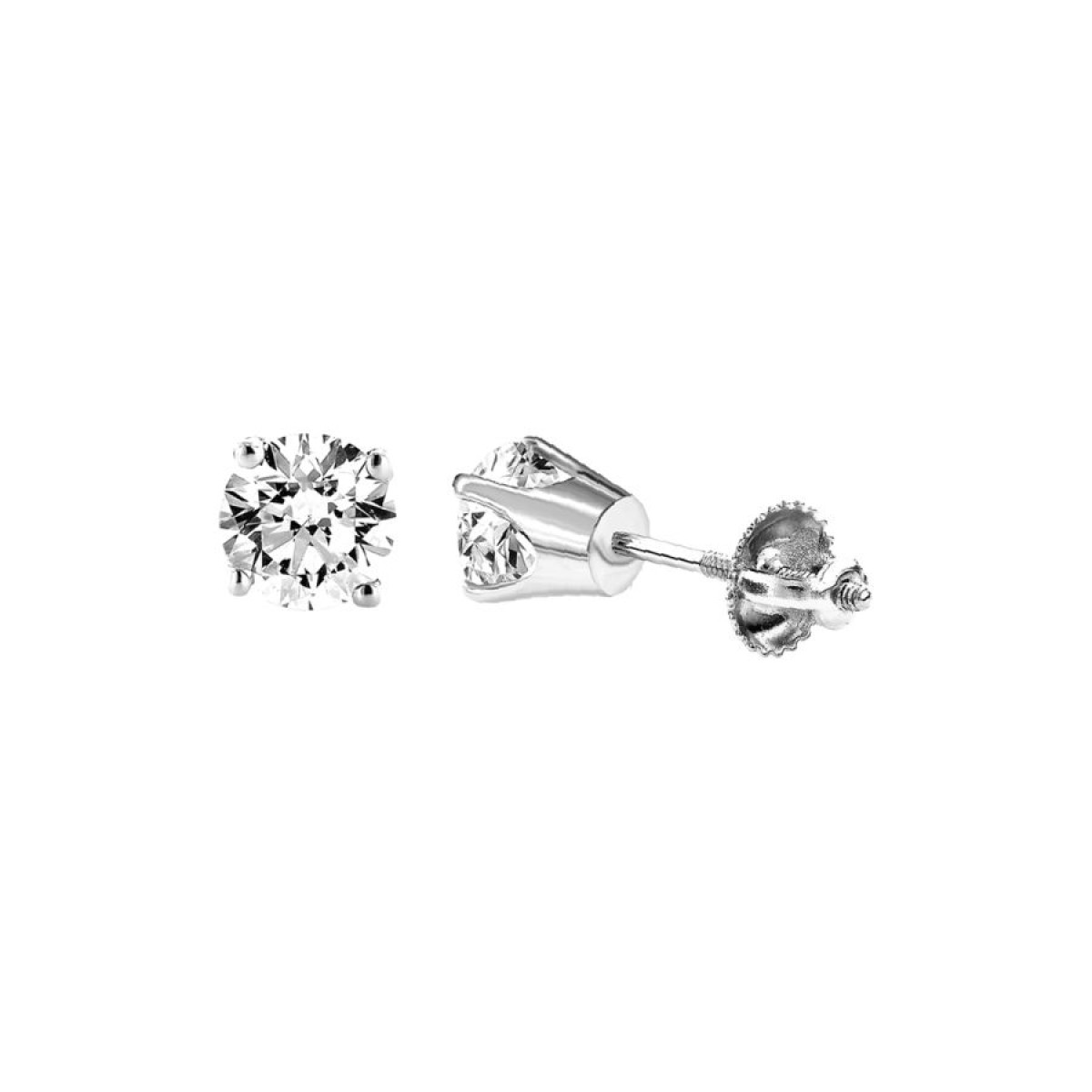 18318951_77486W-A-5046806.jpg 14K White Gold Round Diamond Stud Earrings 0.50CT Elegant Women�S Diamond Jewelry - Image 1