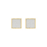 10K Yellow Gold 0.25Ct Round Diamond 4 Prong Yuva Earrings Elegant Fashion Earrings Jewelry