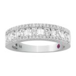 18K WHITE GOLD 1CT ROUND/BAGUETTE DIAMOND LADIES FASHION RING