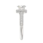 18K WHITE GOLD 1CT ROUND/OVAL DIAMOND LADIES RING(CENTER STONE OVAL DIAMOND 1/2 CT) - Image 5