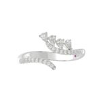 18K WHITE GOLD 3/8CT ROUND/PEAR DIAMOND LADIES RING