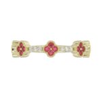 18K YELLOW GOLD 1/4CT ROUND DIAMOND LADIES RING (COLOR STONE ROUND RUBY DIAMOND 1/10CT) - Image 4