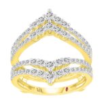 18K YELLOW GOLD 1CT ROUND DIAMOND LADIES WRAP RING
