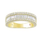 18K YELLOW GOLD 1CT ROUND/BAGUETTE DIAMOND LADIES BAND