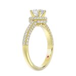18K YELLOW GOLD 1CT ROUND/OVAL DIAMOND LADIES RING( CENTER STONE OVAL DIAMOND 1/2 CT) - Image 2