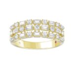 18K YELLOW GOLD 3/4CT ROUND/BAGUETTE DIAMOND LADIES BAND